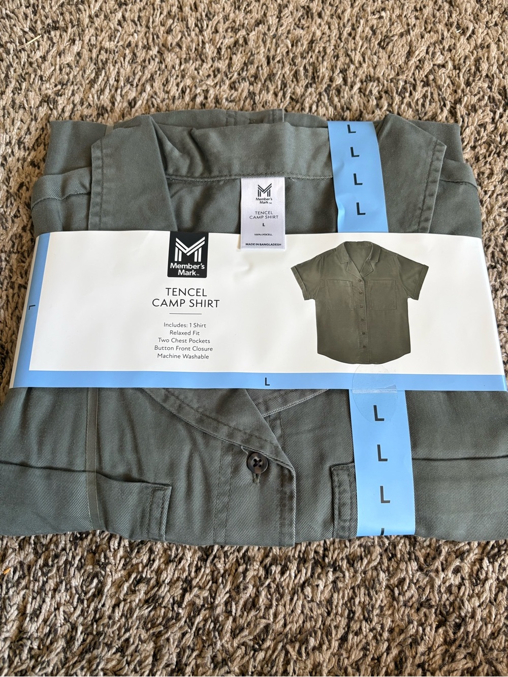 Olive Green Tencel Camp Shirt